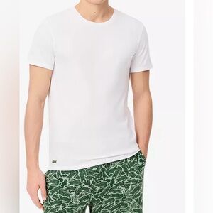 Lacoste set of 2 White Tee shirts Undershirts Crew neck Alligator emblem Men’s L